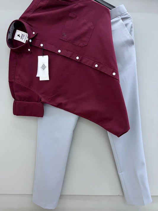 Professional Men’s Cotton Oxford Shirt with Formal Pant for Meetings and Corporate Use