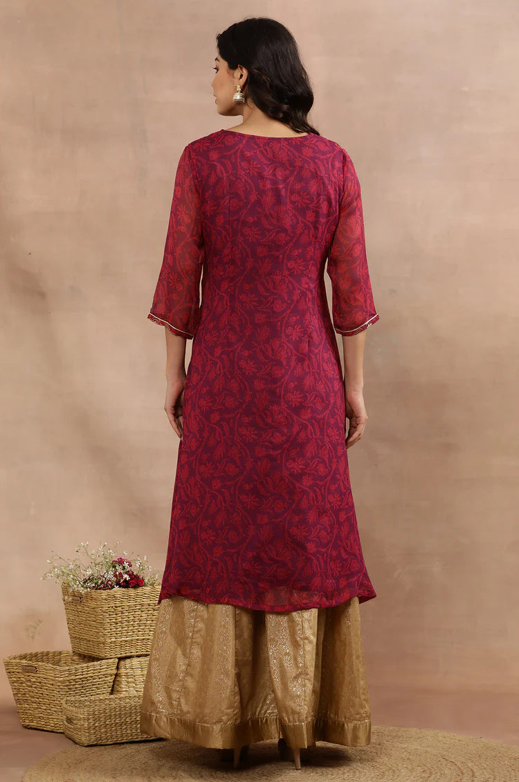 Beautiful Purple Zari Embroidered Kurta Skirt Set – Traditional and Contemporary Fusion Wear for Women