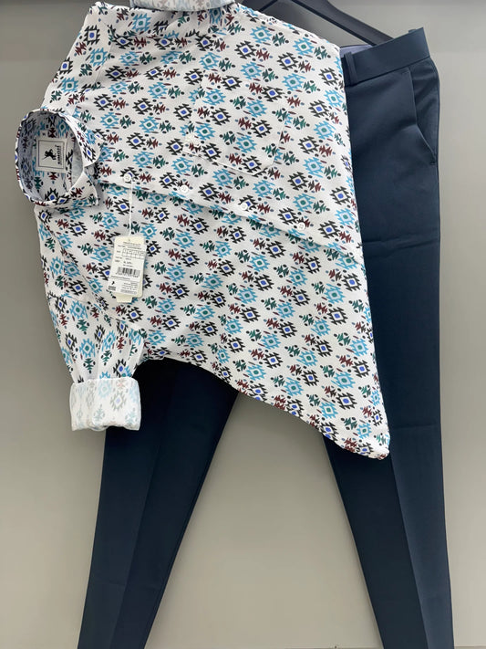Lightweight Printed Shirt with Tapered Pant for Comfortable All-Day Wear