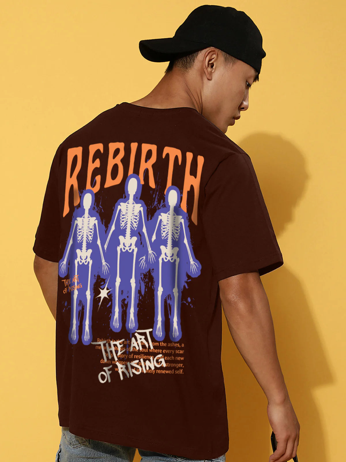 Trendy Oversized Brown Graphic Printed T-Shirt for Men for Day-to-Night Wear