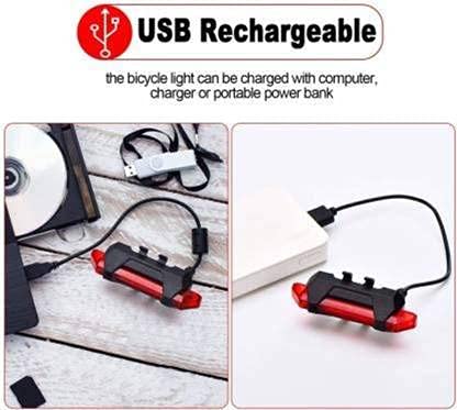 Gadget Deals Universal Bicycle Front and Rear LED Light with Built-In Horn and Rechargeable Battery