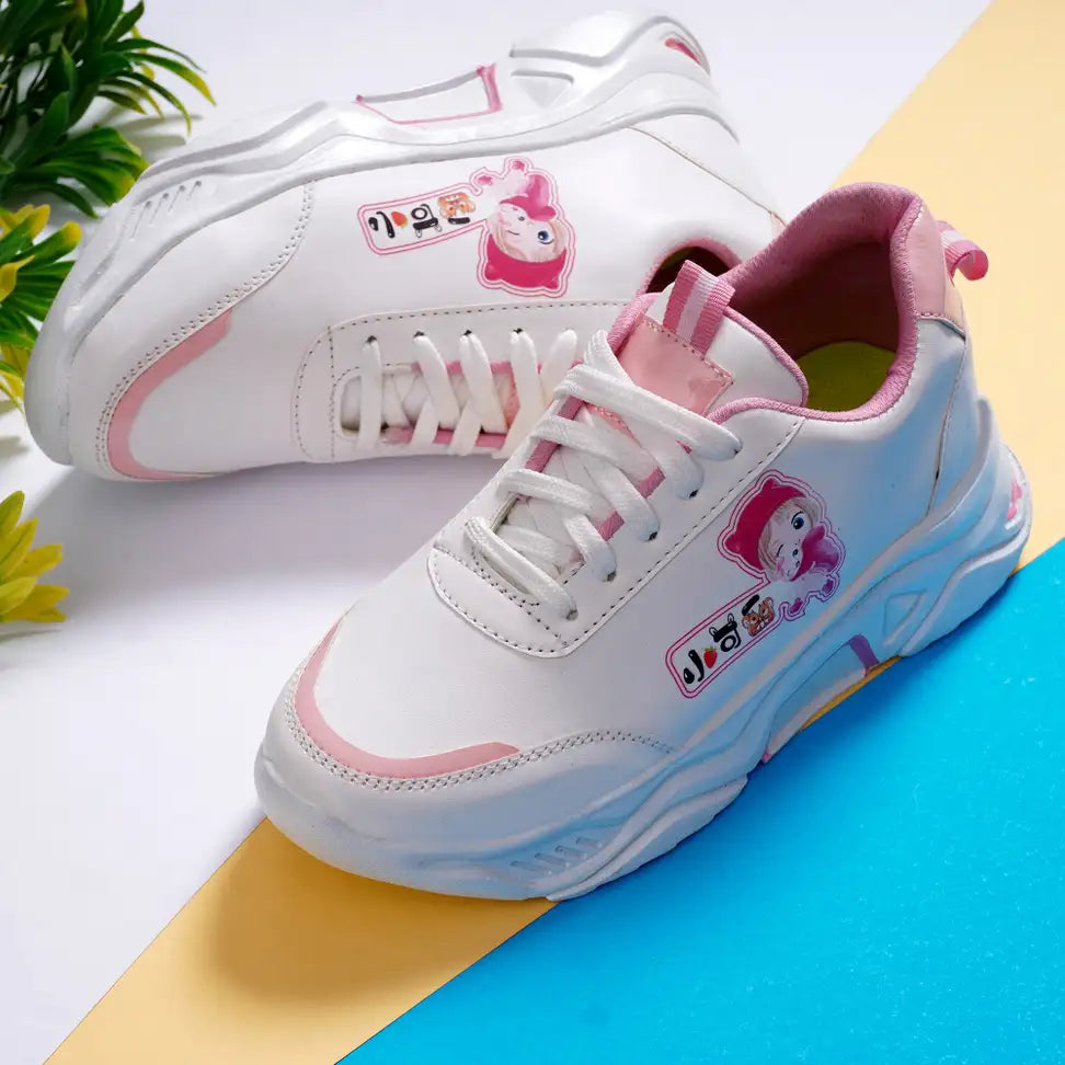 Lightweight White Women Sneakers with Ergonomic Fit and All Day Comfort