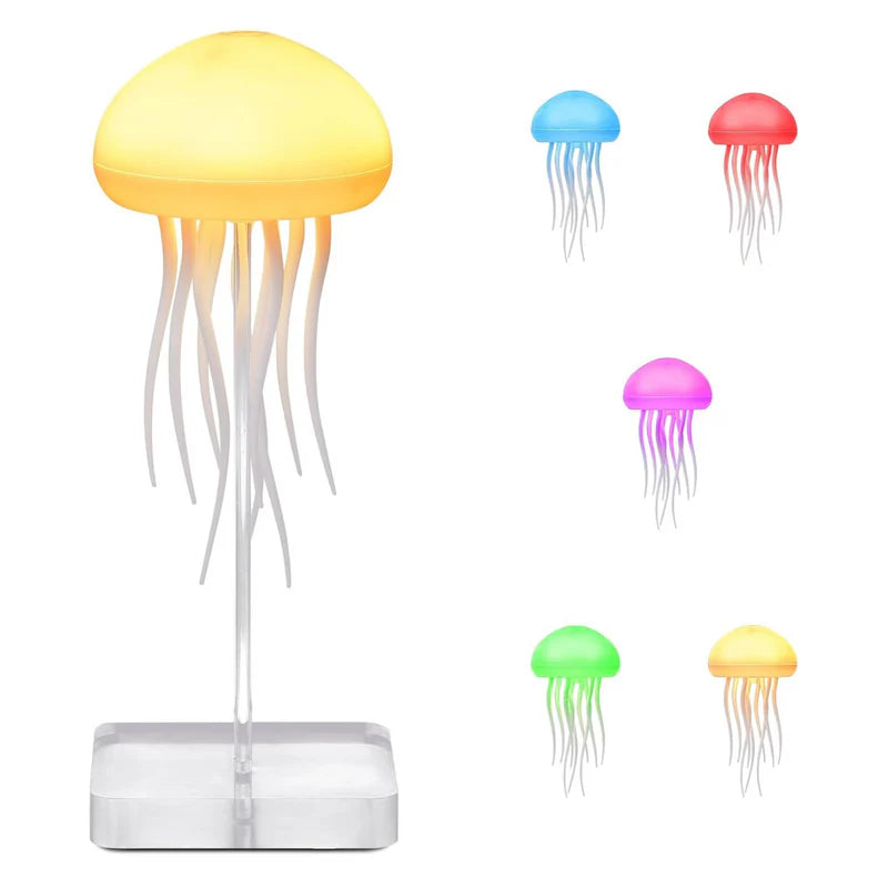 RGB Jellyfish Lamp with Voice Control Dancing Legs USB C Rechargeable Light for Desk Bedroom and Gaming Setup