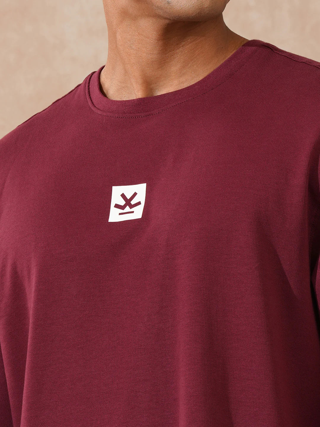 Solid Maroon 3/4th Sleeve T-Shirt for Women – Stylish Round Neck Casual Top for Everyday Wear and Layering