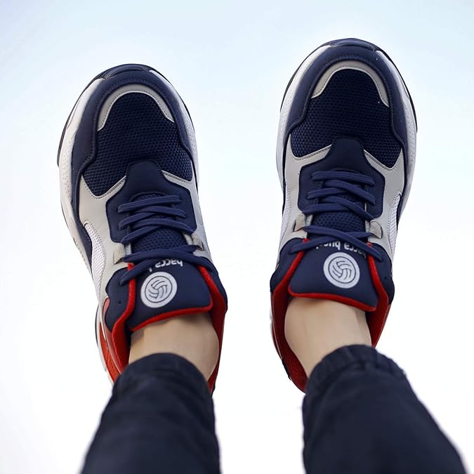 Trendy Men Lace Up Running Sneakers with Modern Design for Gym and Outdoor Use