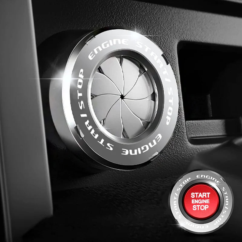 Universal Engine Start/Stop Button Cover for Cars and Motorcycles with Durable Zinc Alloy Ring