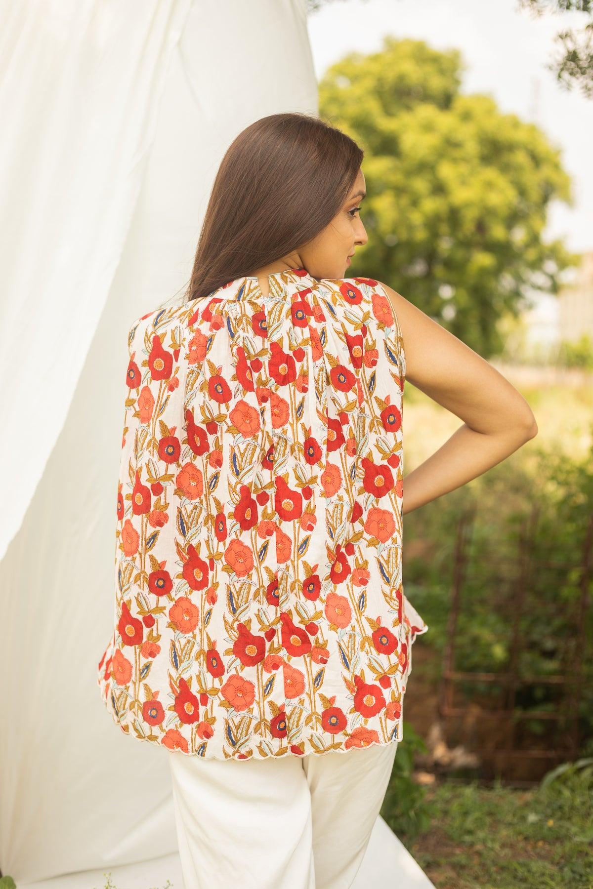 Stylish Light Coral Women’s Cotton Top with Inspiring Typography