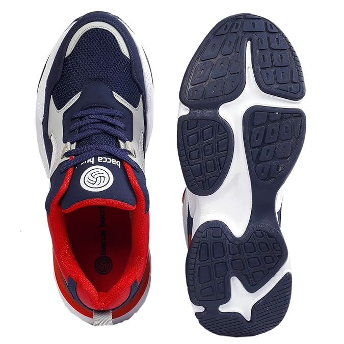 Trendy Men Lace Up Running Sneakers with Modern Design for Gym and Outdoor Use