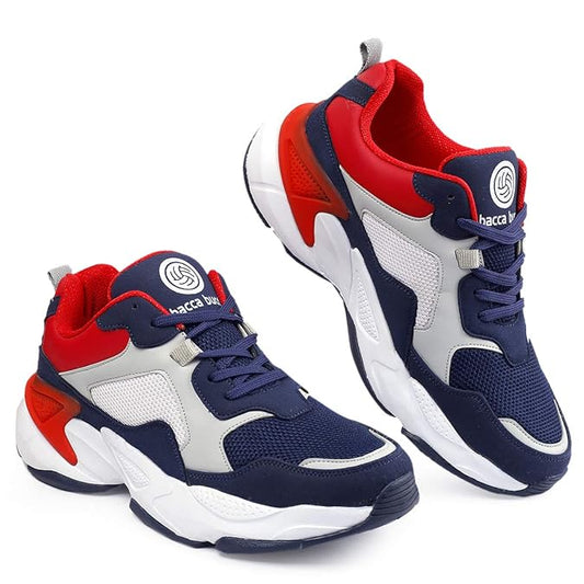 Trendy Men Lace Up Running Sneakers with Modern Design for Gym and Outdoor Use