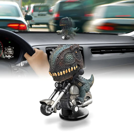 Car Dashboard Dinosaur Motorcycle Collectible Creative Interior Decoration Gift for Fans