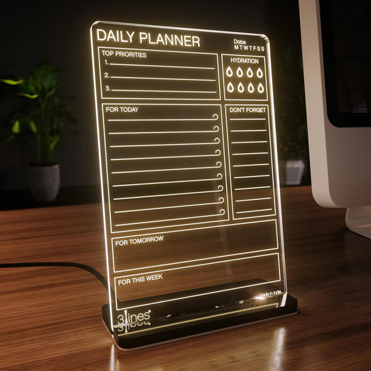 Glowrite Illuminate Your Ideas Acrylic LED Writing Board with USB Stand Base for Home and Office Decor
