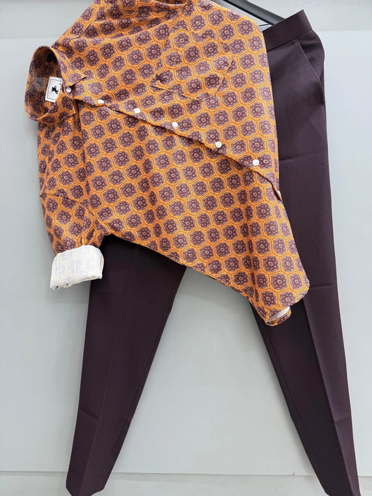 Lightweight Printed Shirt with Matching Pant for Men with Relaxed Fit