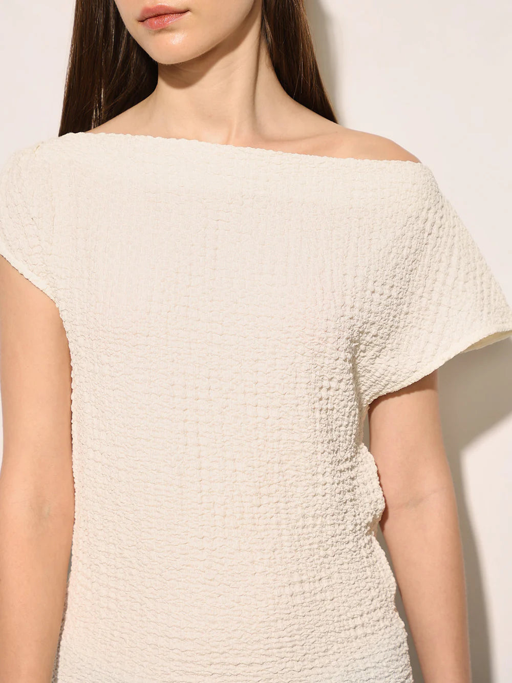 Stylish White Top with Draped Front for Casual and Office Wear