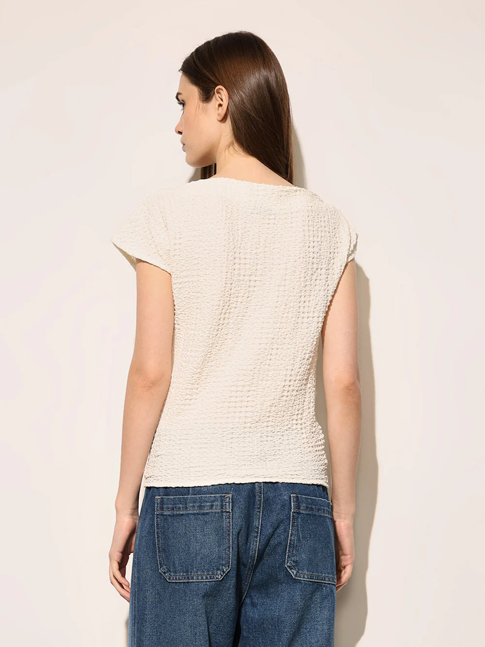 Stylish White Top with Draped Front for Casual and Office Wear