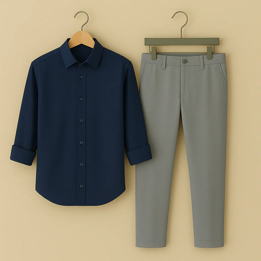 Premium Men’s Formal Shirt Pant Combo with Minimalist Design and Office Ready Style