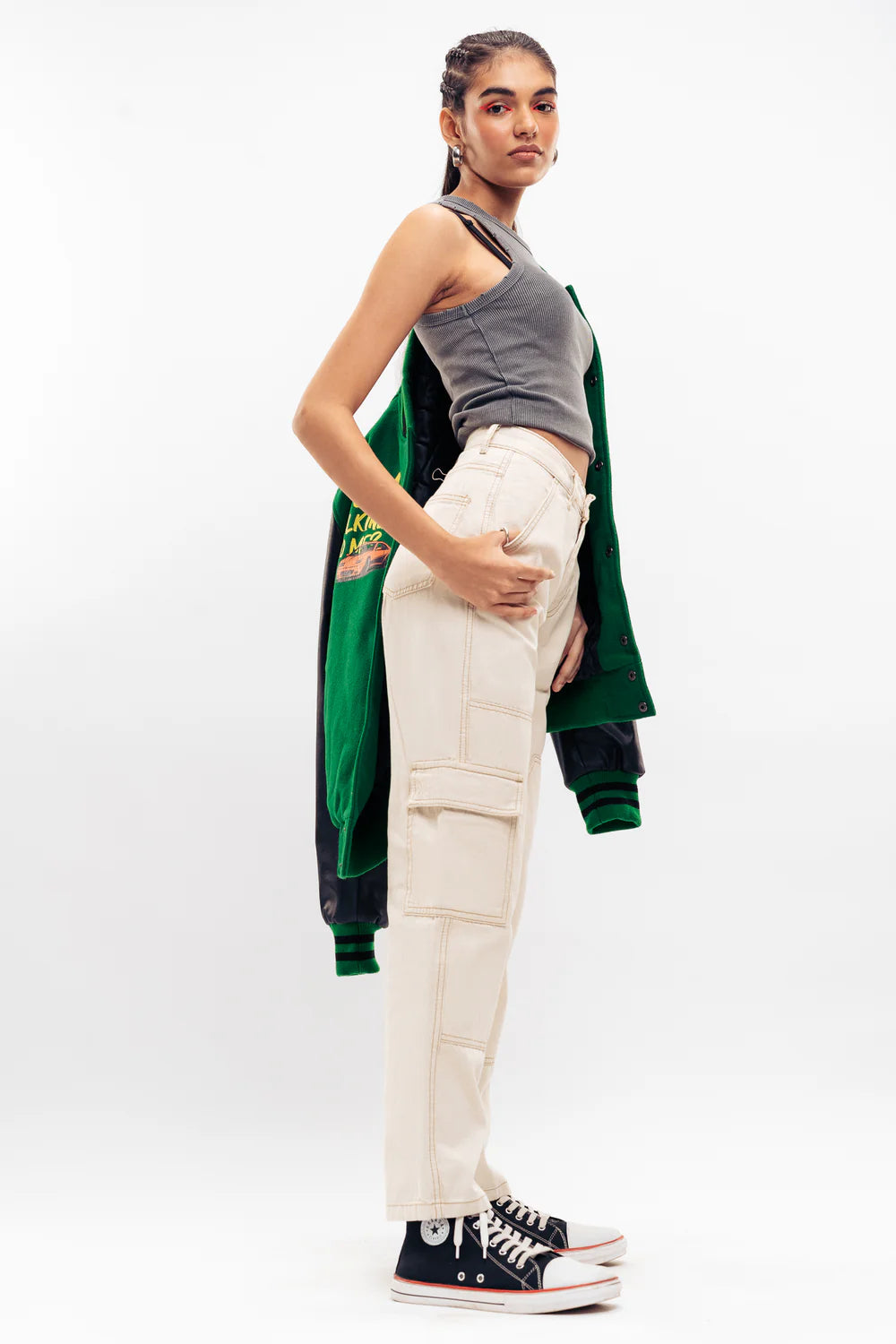 Everyday Wear Women’s Straight Cargo Denim Pants with Utility Style