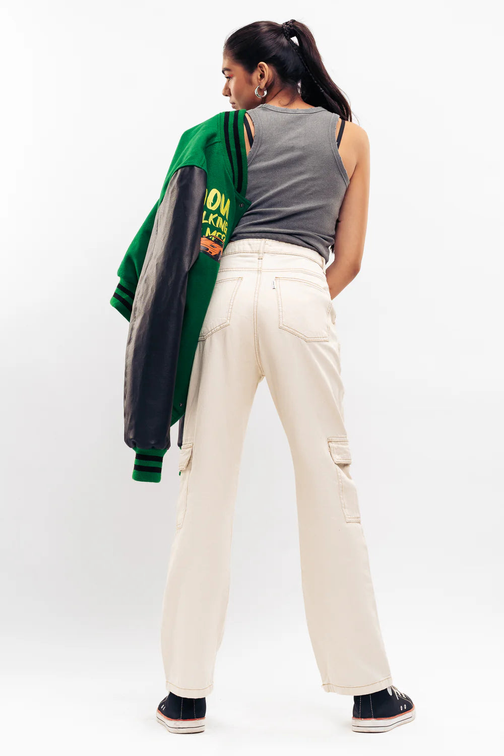 Everyday Wear Women’s Straight Cargo Denim Pants with Utility Style