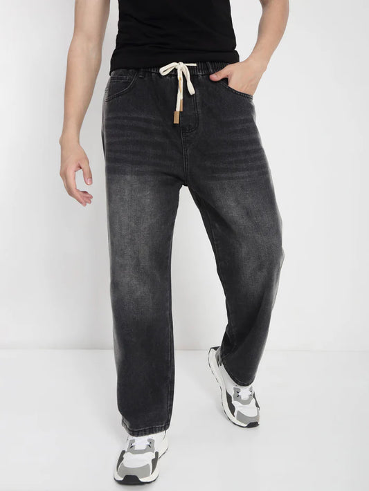 Faded Grey Relaxed Fit Jeans for Men with Comfortable and Casual Style