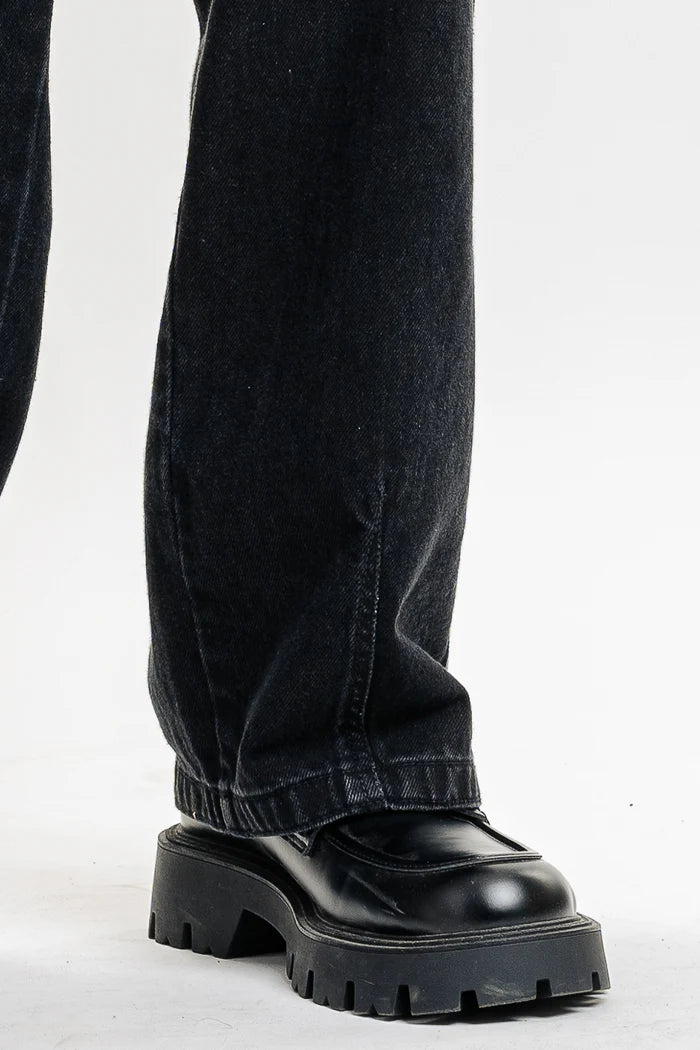 Coal Cut Baggy Straight Cargo Jeans for Men with Multiple Pockets and Relaxed Fit