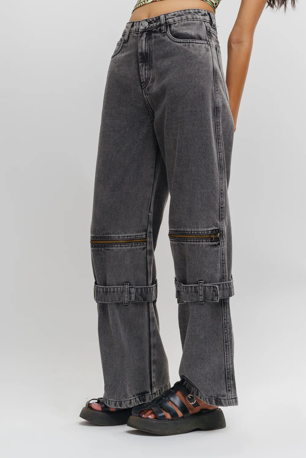 Versatile Fawn Denim Flared Korean Pants for Women