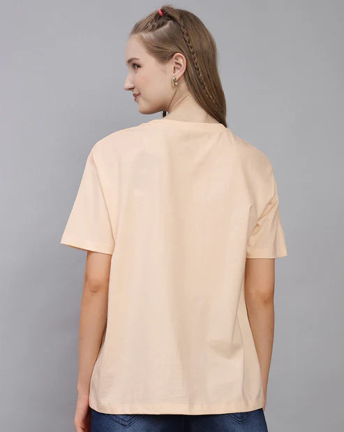 Fashionable Women’s Loose Fit T-Shirt with Cartoon Character Print