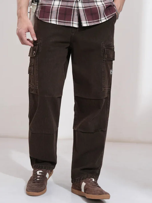 Coffee Brown Straight Fit Jeans for Men with Stretchable Fabric for Flexible Movement