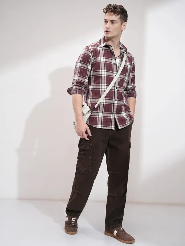 Coffee Brown Straight Fit Jeans for Men with Stretchable Fabric for Flexible Movement