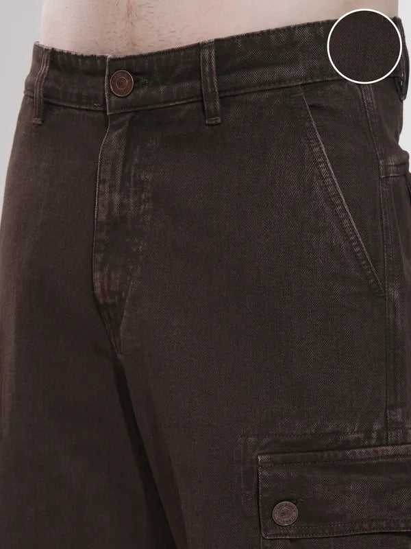 Coffee Brown Straight Fit Jeans for Men with Stretchable Fabric for Flexible Movement
