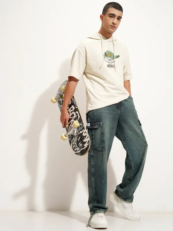 Blue Baggy Stretchable Jeans for Men with Comfortable and Relaxed Fit