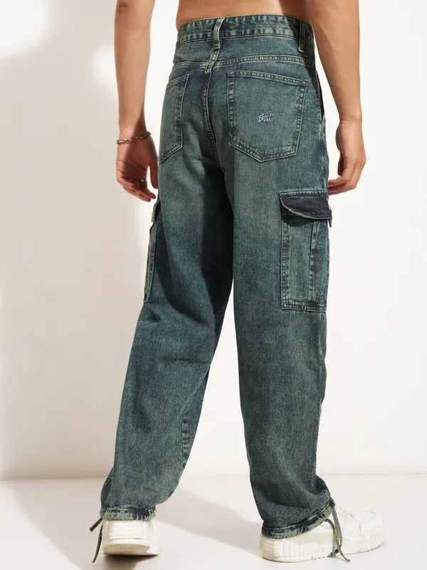 Blue Baggy Stretchable Jeans for Men with Comfortable and Relaxed Fit