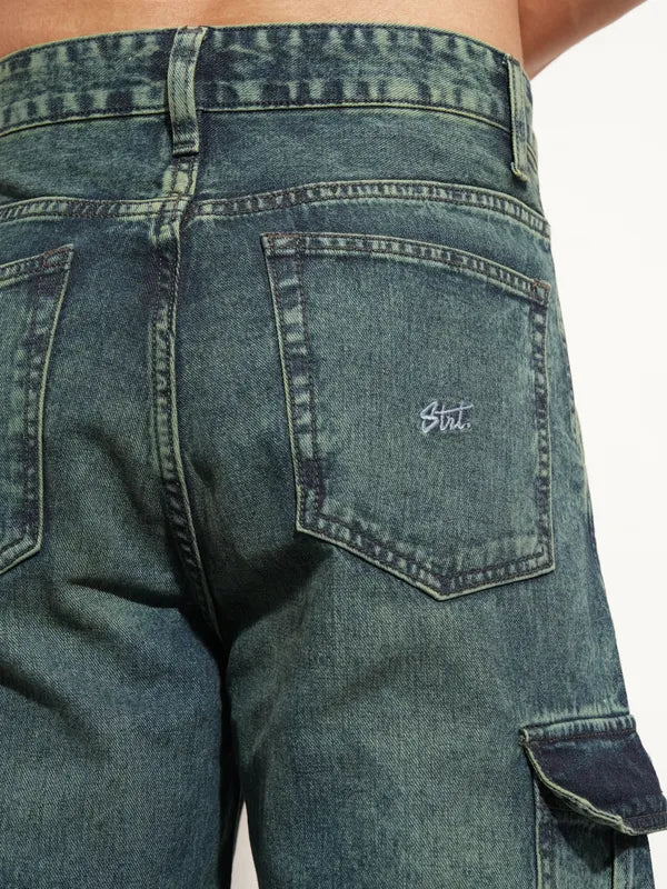 Blue Baggy Stretchable Jeans for Men with Comfortable and Relaxed Fit