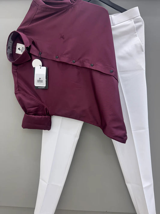Men’s Full Sleeve Partywear Shirt Combined with Modern Formal Pant