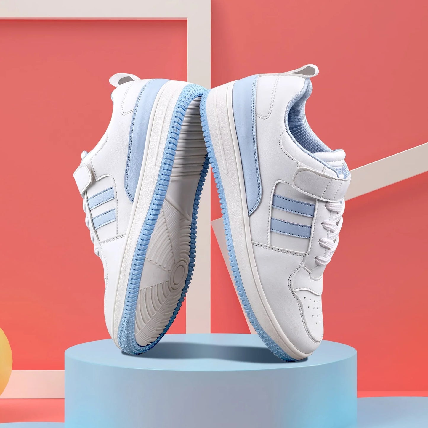 Casual Women’s Low-Top Sneakers Trendy Hook and Loop Closure Street Style Sneakers