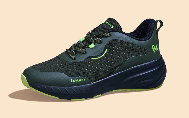 Olive Drift Men’s Sneakers with Breathable Upper and Cushioned Sole for Daily Wear