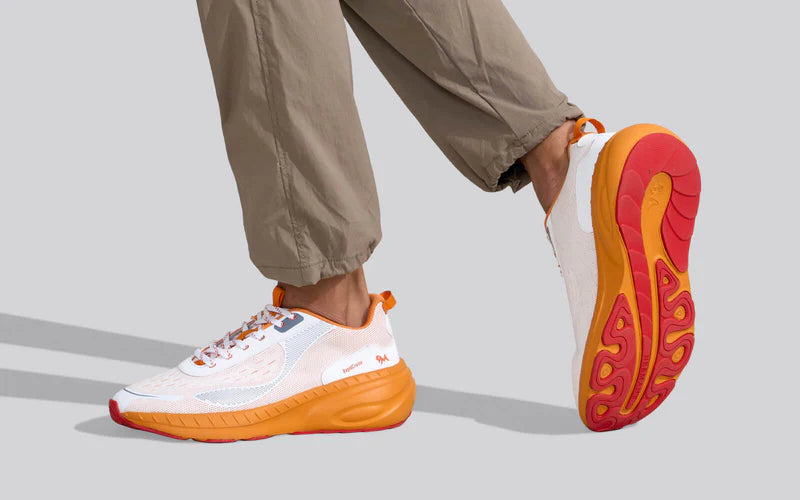 Classic Walk Prime Ivory Orange Sneakers with Durable Grip and Long Lasting Comfort