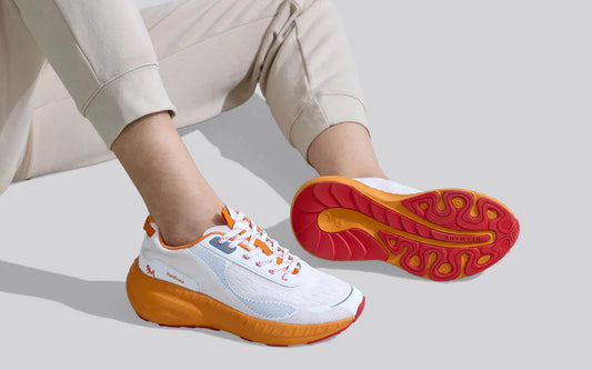 Classic Walk Prime Ivory Orange Sneakers with Durable Grip and Long Lasting Comfort