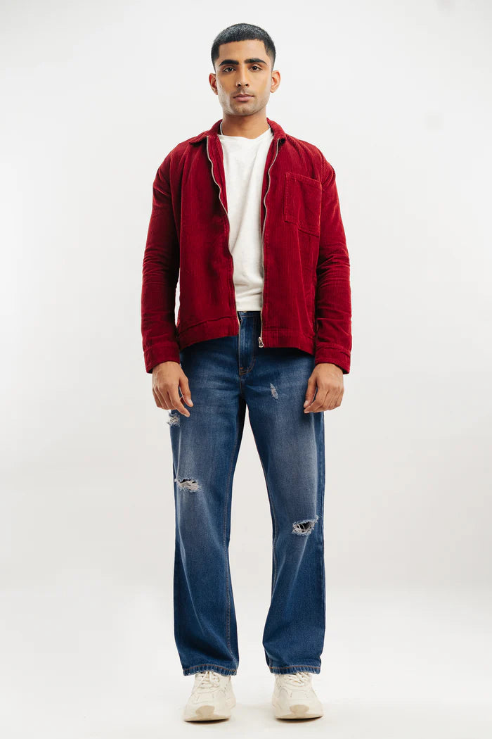 Sapphire Blue Straight Leg Denim Jeans for Men Ideal for Casual and Everyday Wear