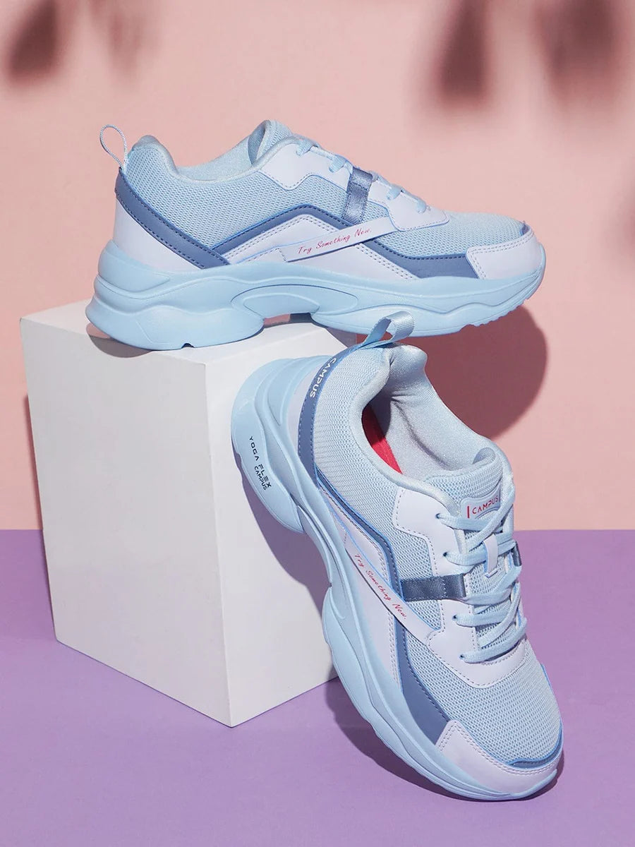 Stylish Blue Women Casual Sneakers with Breathable Upper and Cushioned Sole