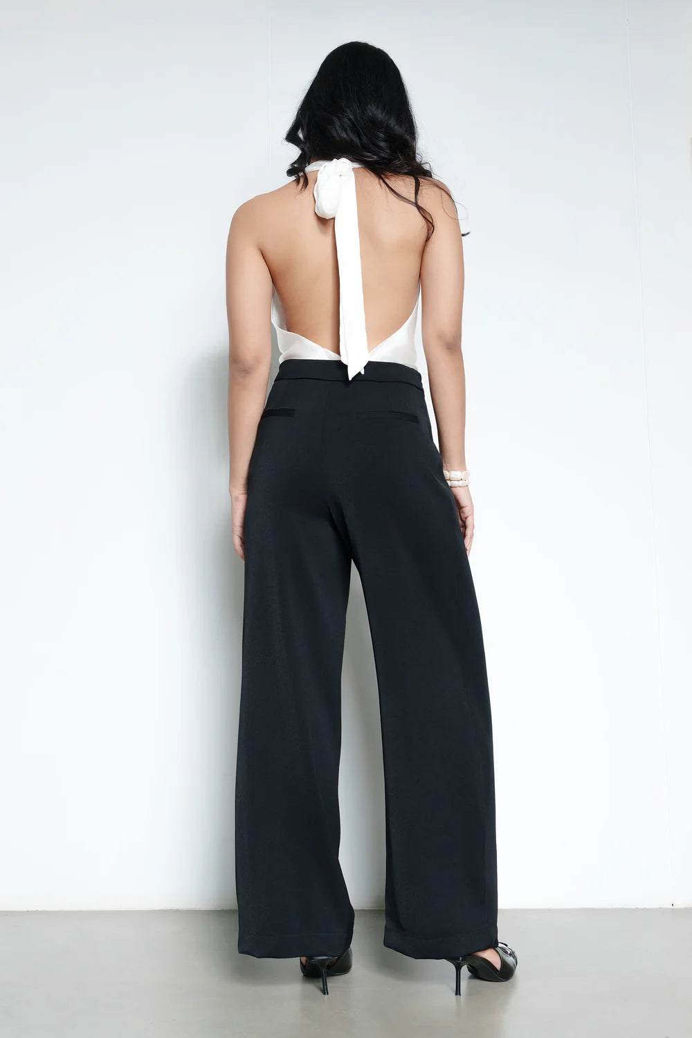 Basic Black Pareo Womens Straight Korean Pants with Minimalist Chic Streetwear Vibe