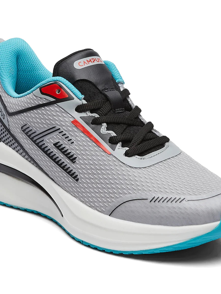 Grey Men’s Performance Running Sneakers with Air Cushion Technology for Smooth Ride