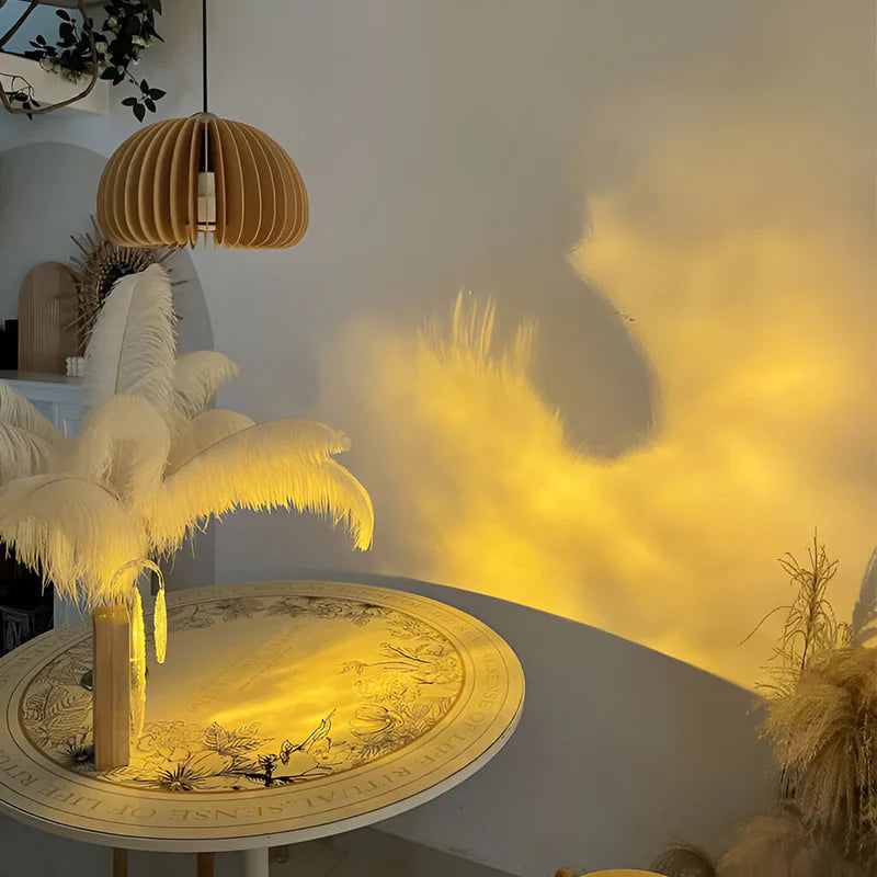 Rotating Ripple Ambient Night Lamp with Water Wave Projection Touch Control and Colour Changing Sunset Glow for Bedroom Decor