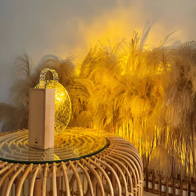 Rotating Ripple Ambient Night Lamp with Water Wave Projection Touch Control and Colour Changing Sunset Glow for Bedroom Decor