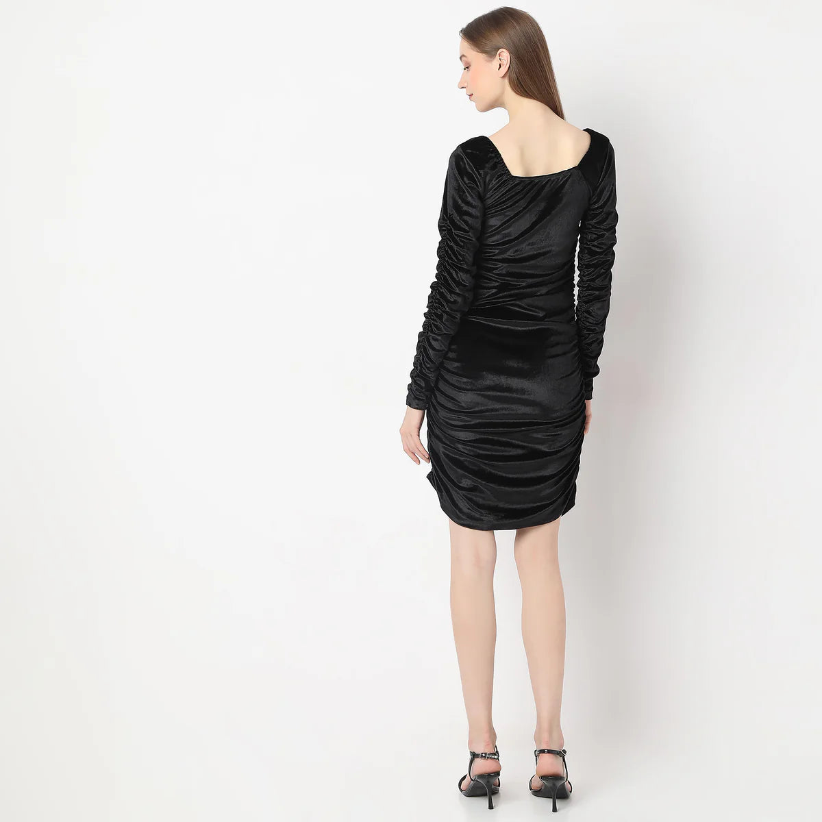 Trendy Velvet Full Sleeve Dress for Special Occasions