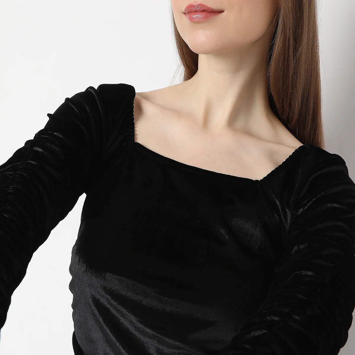 Trendy Velvet Full Sleeve Dress for Special Occasions