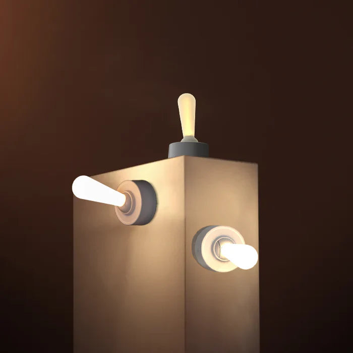 Gaming Room LED Lamp Shaped Like Retro Joystick with Silicon Lever and Wall Mount