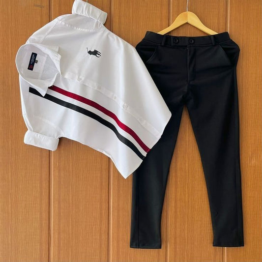Stylish and Comfortable Cotton Shirt with Lycra Pant Set for Men with Professional Tailored Look