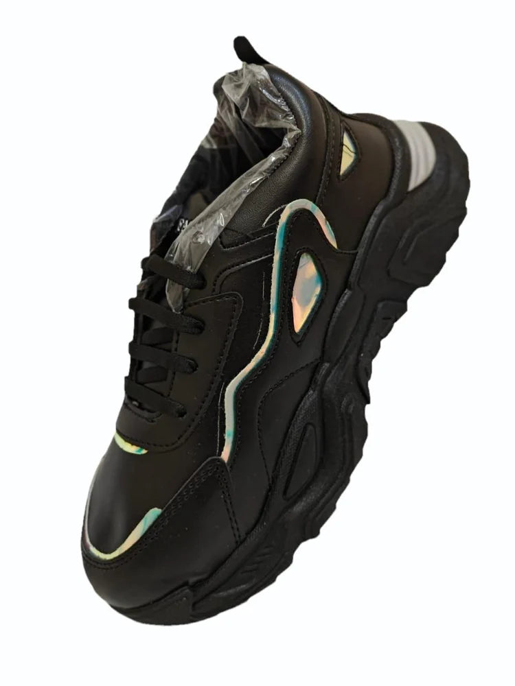 Comfortable Black Casual Shoes for Boys with Soft Insole and Shock Absorbing Sole